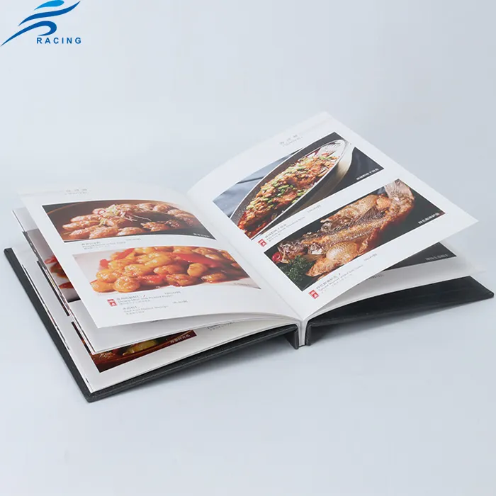 Espiral de alta calidad cubierta de cuero de menú de restaurante de libro