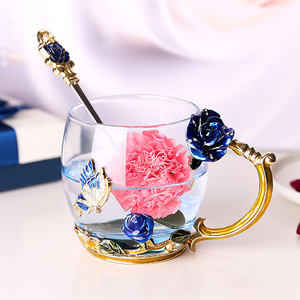 Plomo flor tazas regalo de bodas de <span class=keywords><strong>cristal</strong></span> artículos para el hogar - Product Image 2