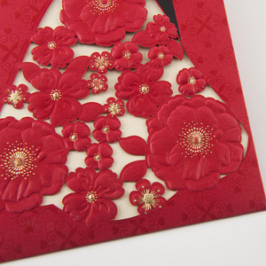 中国红色婚礼请柬热卖激光切割卡婚礼为婚礼客人 - Product Image 5