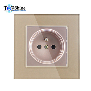 Topshine 16a Enkele Franse Stopcontacten Ac Stopcontact Stopcontact In Goud Glazen Frame En Middengedeelte - Product Image 2