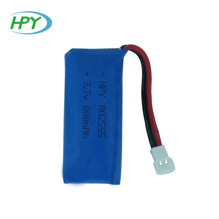 China 802555 3.7V 800mAh 25C rate RC helicopter lipo battery for H12W RC126 model aircraft