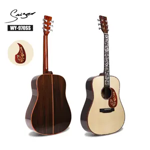 Alle Solid Mahagoni Inlay Akustik gitarre aus China