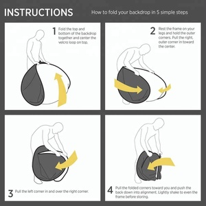 150x200 cm 5'x6. 'Patterned Double Sided Pop Out Muslin Backdrop Nền Collapsible - Product Image 6