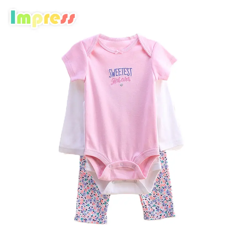 Vêtements pour bébés, ensemble de 3 pièces, pour nouveau-né, barboteuse avec pantalon, en coton doux