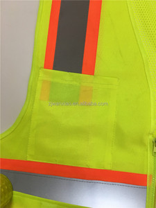 Fabricación de China tela cinturón ANSI Clase 2 malla chaleco reflectante de seguridad con bolsillos - Product Image 6