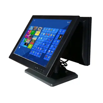 Komersial 15 inch lcd dual layar sentuh monitor untuk mobil kit 4:3 resolusi 1024X768 VGA audio video input