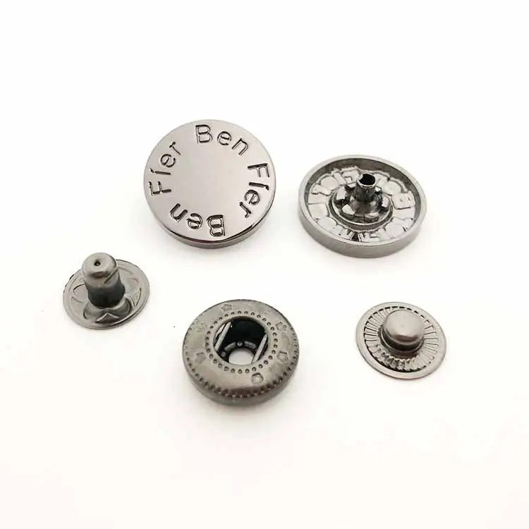 カスタムエンボス加工された金属製スナップボタンをコート/衣類用ロゴ付きで工場供給