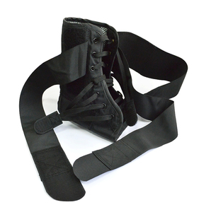Férula de tobillo de tela negra para terapia deportiva, equipo de rehabilitación estabilizador de soporte clínico de recuperación de esguinces con cordones - Product Image 4