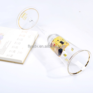 The Wholesale Decorative Decal Gold Rim <strong>Champagne</strong> <strong>Flutes</strong> With Long <strong>Stem</strong> <strong>Champagne</strong> Glass for Valentine's Day - Product Image 6