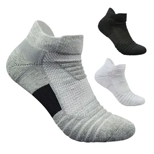 Lrtou定制低切纯棉男士运动型热袜运动垫跑半毛腿船脚踝毛巾袜男士