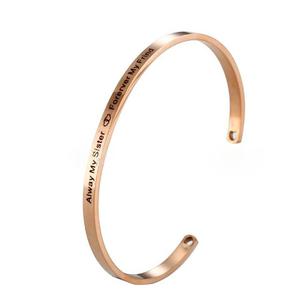 Elegante recuerdos chapado en oro pulsera brazalete grabado <span class=keywords><strong>siempre</strong></span> mi hermana <span class=keywords><strong>para</strong></span> <span class=keywords><strong>siempre</strong></span> mi amigo inspiración brazalete de la joyería - Product Image 3