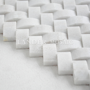 <span class=keywords><strong>Carrelage</strong></span> de mosaïque en marbre blanc pur, vue 3D, pierre murale extérieure, mosaïque - Product Image 5