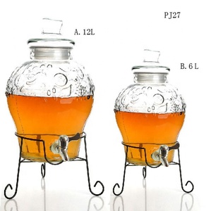Demijohn de vidro pintado à mão com toque pj27 - Product Image 1