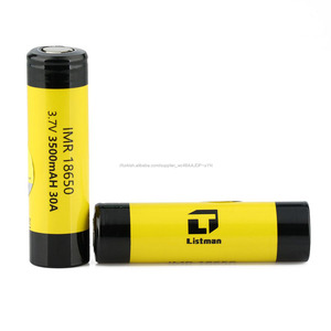 Alibaba üst satış 18650 pil Listman 18650 pil 3.7 v şarj edilebilir pil/Orijinal Listman 3000 mAh 40A/3500 mAh 35A - Product Image 1