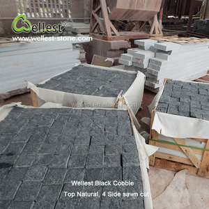 Pierre de galet de cube de granit noir gris foncé pour le patio et l'allée - Product Image 2