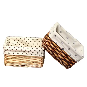 Cheap wholesale wicker storage basket with liner