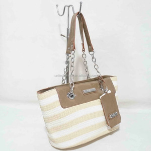 Élégant <span class=keywords><strong>sac</strong></span> accessoires PU poignée avec chaîne en métal mag fermeture paille <span class=keywords><strong>sac</strong></span> fourre - tout 2016 - Product Image 3