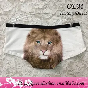 Seamless lion head print underwear women sexy normal panty differernt kinds of women underwear