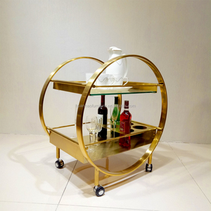 Di alta qualità di stile moderno royal hotel liquore d'oro vino mobile bar trolley con ruote