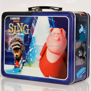 กล่องของขวัญของเล่นกล่องที่กำหนดเองที่มีโลโก้กล่องอาหารกลางวันดีบุกขนาดใหญ่ที่มีการจัดการกรณีโลหะสี่เหลี่ยมสำหรับของขวัญ - Product Image 4