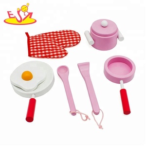 Nouvelle arrivée jouer à faire semblant <span class=keywords><strong>jouet</strong></span> en <span class=keywords><strong>bois</strong></span> pots et des casseroles pour enfants W10B084 - Product Image 2