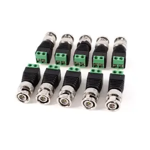 10 x Coax CAT5 om Camera CCTV BNC Male Video Balun Connectoren