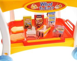 Ensemble de chariot de jeu de rôle pour l'heure <span class=keywords><strong>du</strong></span> thé avec théière, tasses, ustensiles et plateau amovible, jouets de cuisine pour garçons et filles - Product Image 3
