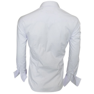 Formel blanc luxe col français manchette en gros chemises de smoking pour les hommes - Product Image 4