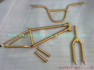 Brazos de manivela para bicicleta BMX personalizados XACD, hechos por ti, juego de manivela con color dorado, brazos de manivela BMX con anodizado dorado - Product Image 2