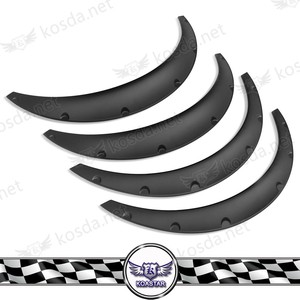 JDM Universal plastic black flare Defence, ABS molding fuselage width 2.75 "(70mm) 4 unids - Product Image 3