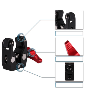 Super Magic Arm Clamp, Abrazadera Multifuncional <span class=keywords><strong>de</strong></span> Aluminio Ajustable con Perilla para Cámara, Luces <span class=keywords><strong>de</strong></span> Video, Tipo Garra <span class=keywords><strong>de</strong></span> <span class=keywords><strong>Cangrejo</strong></span> Roja, Marca OEM - Product Image 4