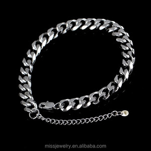 Venta caliente de moda oro blanco grande curb cubano Cadena de enlace doble - Product Image 3