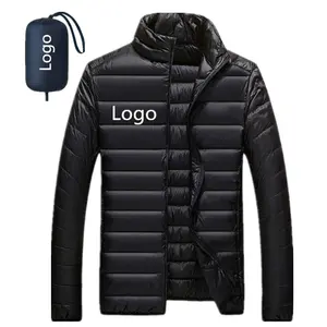 Cierre de logotipo personalizado 2019 plegable invierno europeo Ultra luz para hombres de pato Popular chaqueta