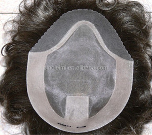 Mejor calidad superior de moda ondulado 100% del pelo humano indio indio peluca peluquín hombres pelo - Product Image 3