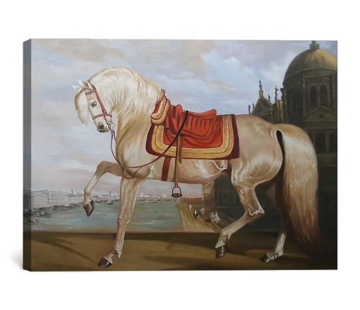 Pittura a olio del ritratto del realista del cavallo corrente veneziano fatta a mano di alta qualità