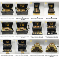 Vente en gros de 1000 pièces par boîte, billet de banque en or du Zimbabwe avec boîte en bois, billet de banque du Zimbabwe en feuille d'or