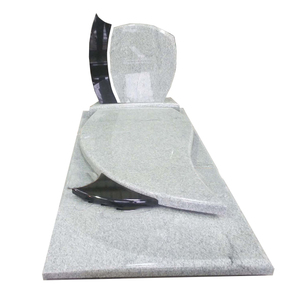 Wiscount-lápida de granito blanco y negro con base y cubierta, diseño moderno, lápida, pierre tombbale - Product Image 1