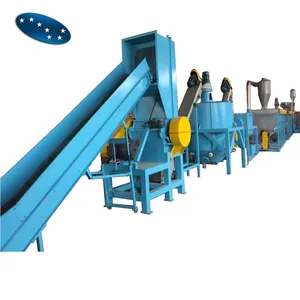 Pet bottle crushing washing drying recycling line/ plastic bottle flakes washing machine