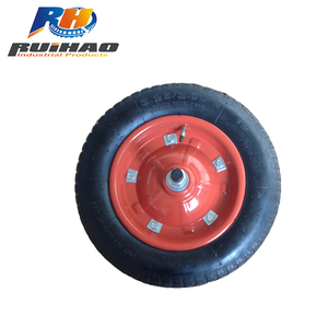 Neue 13-Zoll 3.25-<span class=keywords><strong>8</strong></span> Pneumatische PU-Schaum & Vollgummi-Lenkrollen aus Stahl & Kunststoff für Bau-Schubkarren - Product Image 1