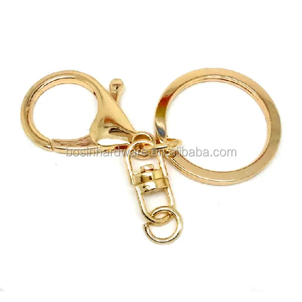 Fashion High Quality Metal Gold Lobster Clasp Key Ring Key Chain