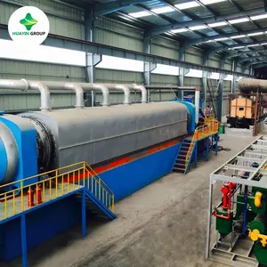 Continuous waste tyre pyrolysis plant with stainless steel reactor