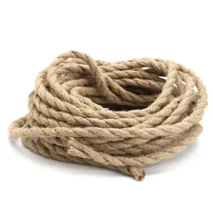 2 x 0.75毫米麻绳绳复古 DIY 编织织物电线电缆双扭曲吊灯电缆线