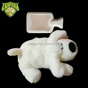 Penutup Botol Air Asin Hewan Mewah 1000Ml, Mainan Penutup Boneka Anjing untuk Kantung Air Hangat