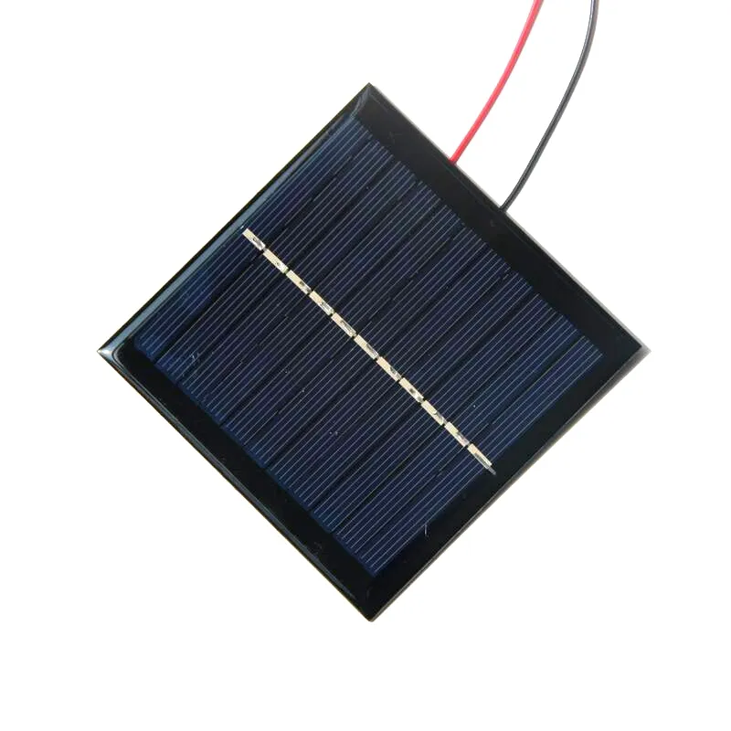 Panel Solar policristalino bueshui, paneles solares pequeños de 1W y 5,5 V con células solares de alambre negro/rojo con Kits de estudio de Cable