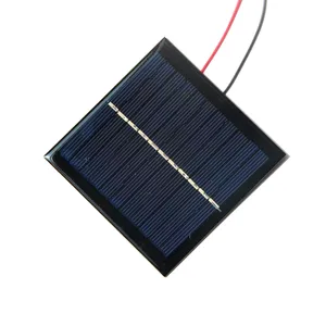 BUHESHUI Panel Surya Polikristalin, Panel Surya Kecil 1W 5.5V dengan Sel Surya Kawat Hitam/Merah dengan Kit Studi Kabel