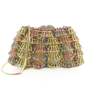 OC3925 Guangzhou Evening Bags Supplier Wholesale Ladies Crystal Clutch Purse