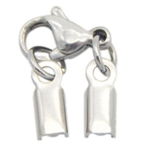 2 pièces de <span class=keywords><strong>pince</strong></span> <span class=keywords><strong>à</strong></span> dents en acier inoxydable, fermoir <span class=keywords><strong>à</strong></span> homard, jeux de chaînes pour Bracelet en cuir de 3mm de diamètre, boucle pour <span class=keywords><strong>collier</strong></span>, accessoires de bricolage - Product Image 3