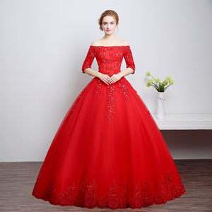 Caldo di Stile Della Corea Avorio Bianco/<span class=keywords><strong>Rosso</strong></span> Plus Size Abito Abito Da Ballo Senza Spalline Abito Da <span class=keywords><strong>Sposa</strong></span> per <span class=keywords><strong>la</strong></span> <span class=keywords><strong>Sposa</strong></span> - Product Image 1