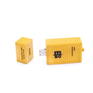 Promotional gift Custom PVC material customized logo 4GB shipping container shape usb flash drive