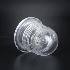 Rõ ràng chịu nhiệt Borosilicate Glass sọc Dome Shape bên ngoài đèn bóng râm - Product Image 3